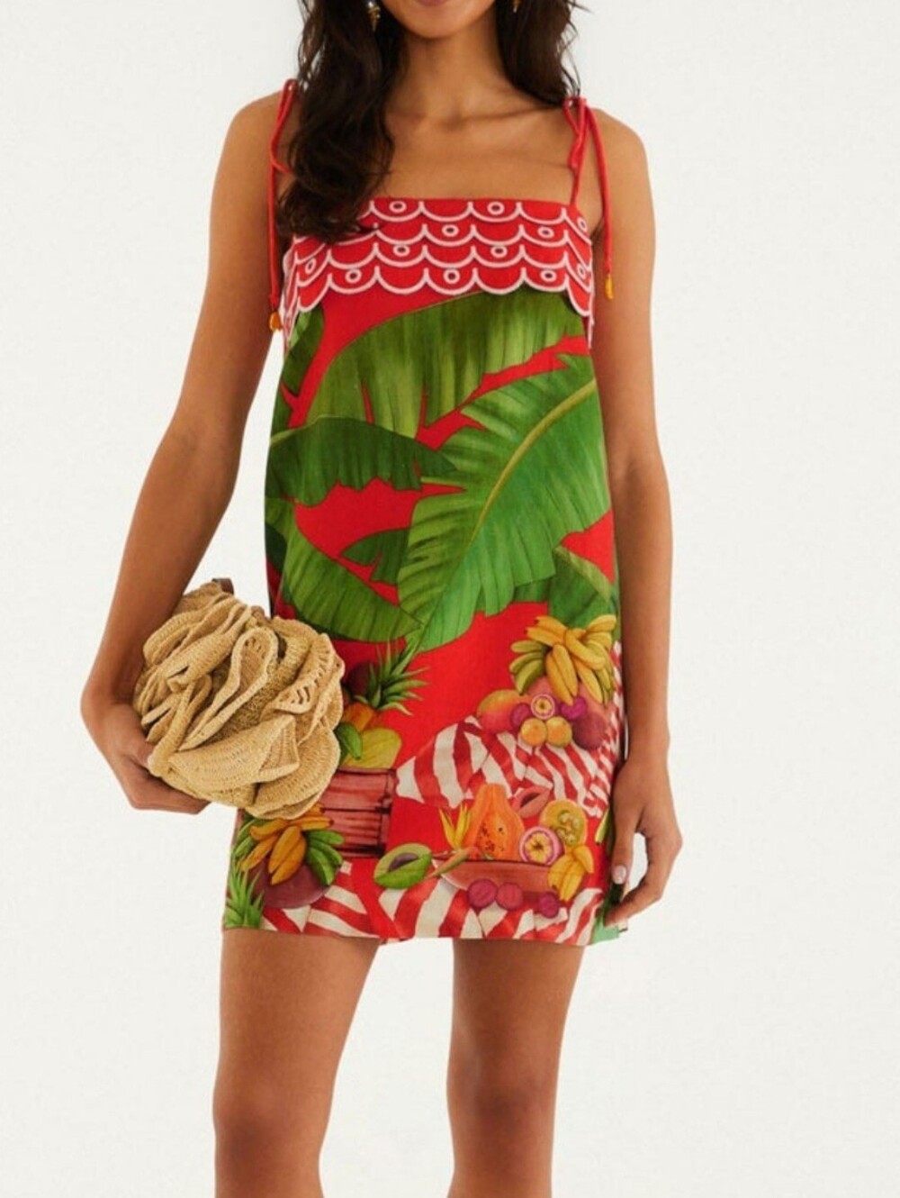 Farm Rio Fruit Trolley Banana Mini Dress